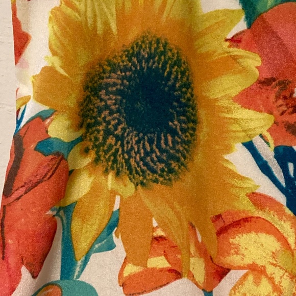 J.Taylor sz 10 Sunflower Multi Floral Print Sleeveless Dress NWT - Picture 13 of 14